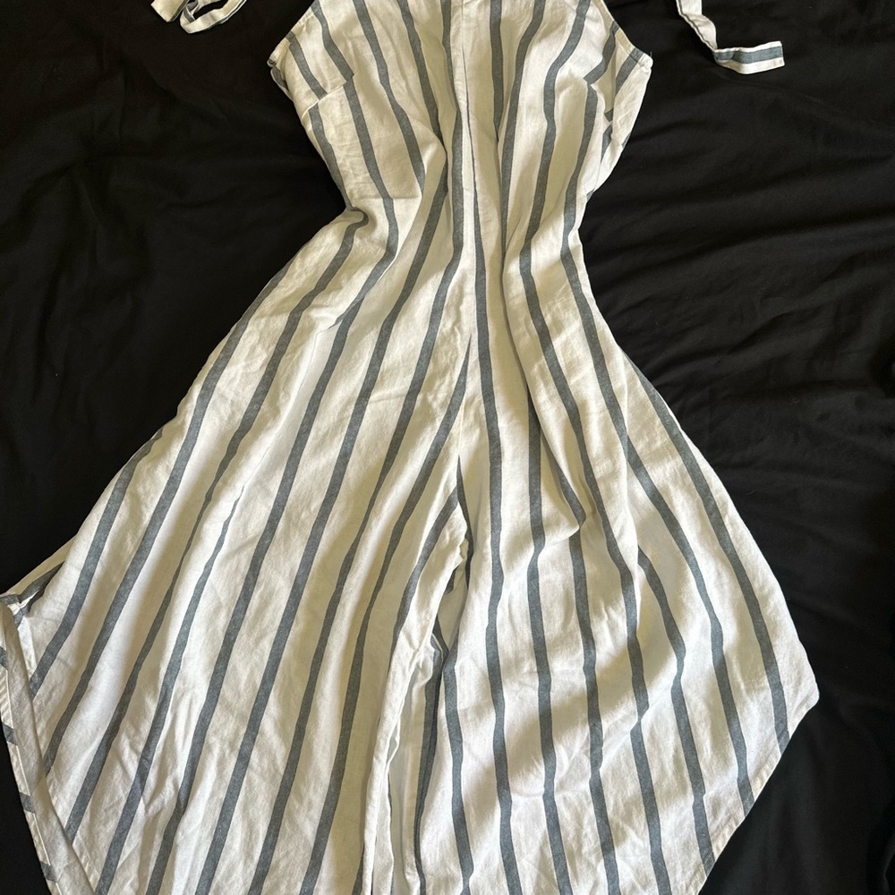 Striped Sleeveless Jumpsuit